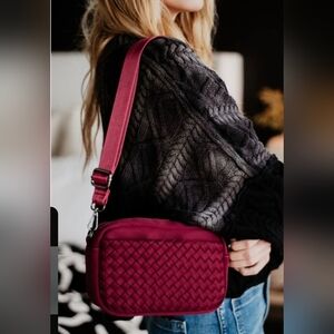 NWOT KATYDID | Burgundy Woven Crossbody Bag